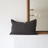 Fringed Linen Pillow Cover