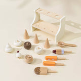 Wooden Ice Cream Stand and Accessories