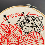 Knitting Kitten Embroidery Kit