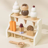 Wooden Ice Cream Stand and Accessories