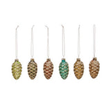 Hand-Painted Glass Pinecone Ornament Assorted