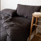 charcoal linen bedding